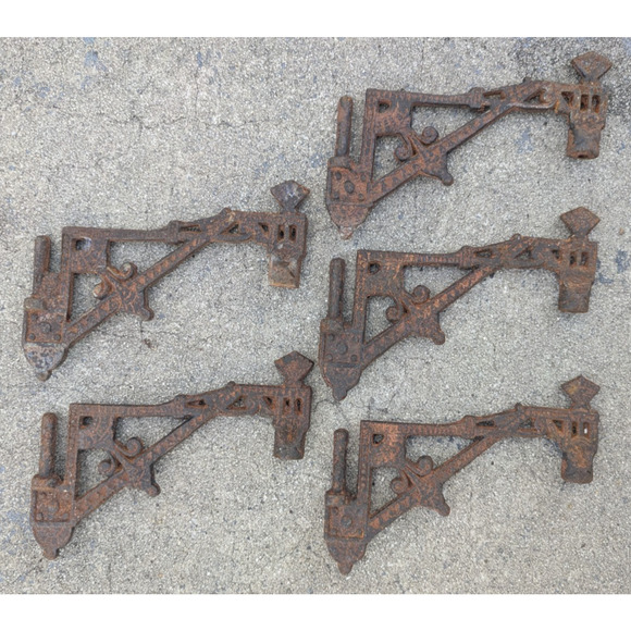 Cast Iron Wall Hanging Oil Lamp Bracket Only Part Lot of 5